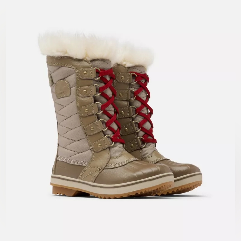 Sorel Tofino II Tall Winter Boots - Khaki and Red - Youth 2